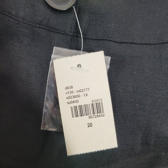 NEW Lane Bryant Plus 20 20W Linen Dress Pants Classic Trousers Wide Leg Black - Picture 6 of 8